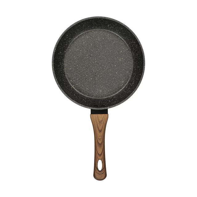 24cm/28cm/32cm Aluminium 4 Layer Non-Stick Frypan - Wood Look
