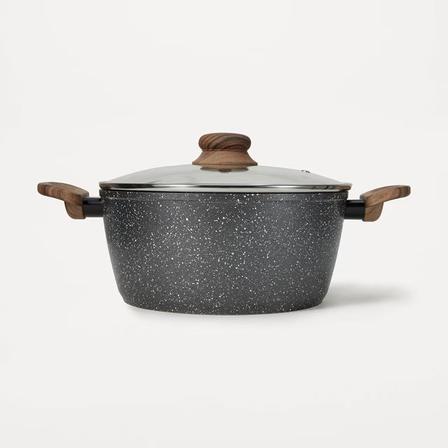 24cm Wood Look Handle Saucepan