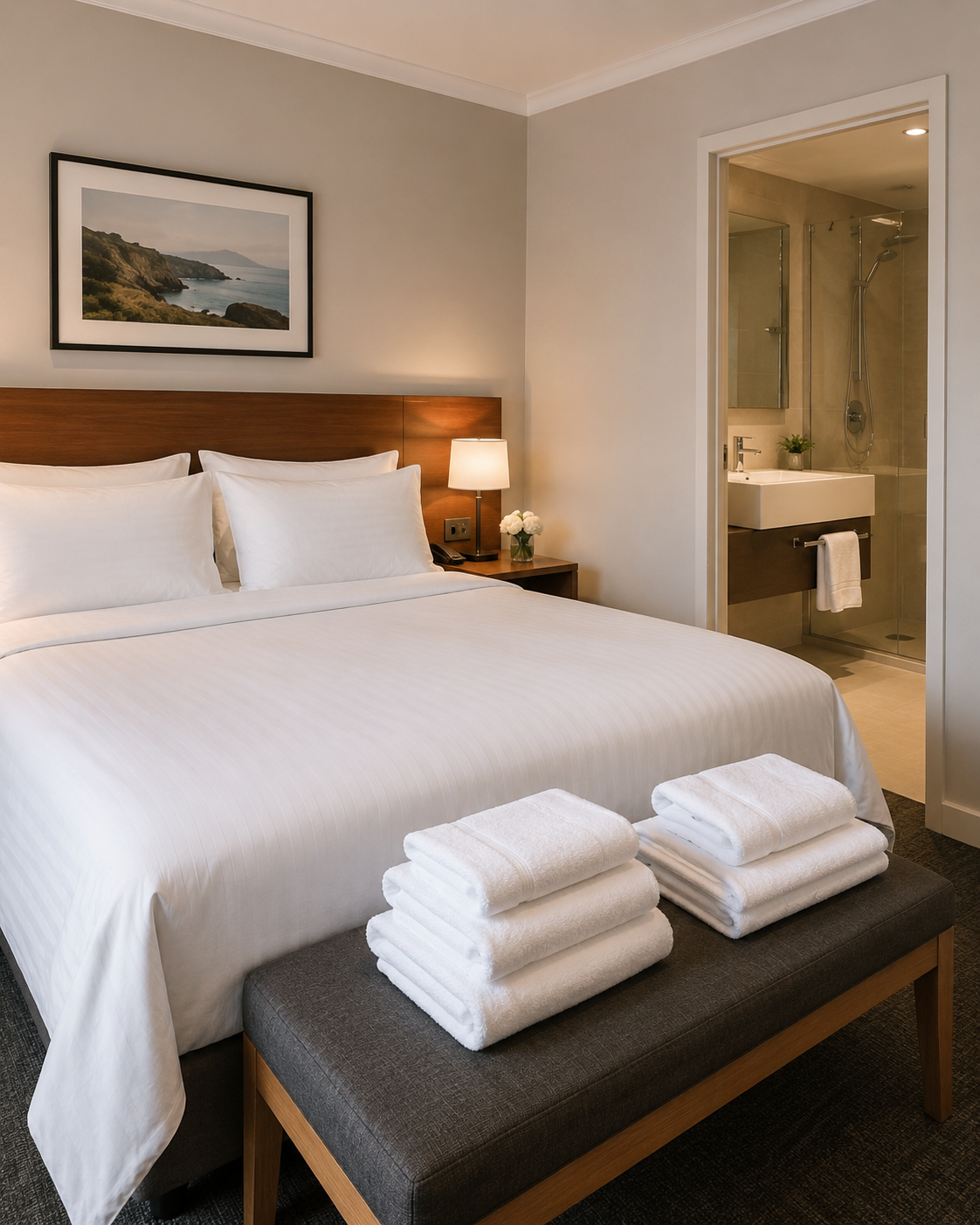 UE Hotel Linen Set D 3-Star guestroom presentation